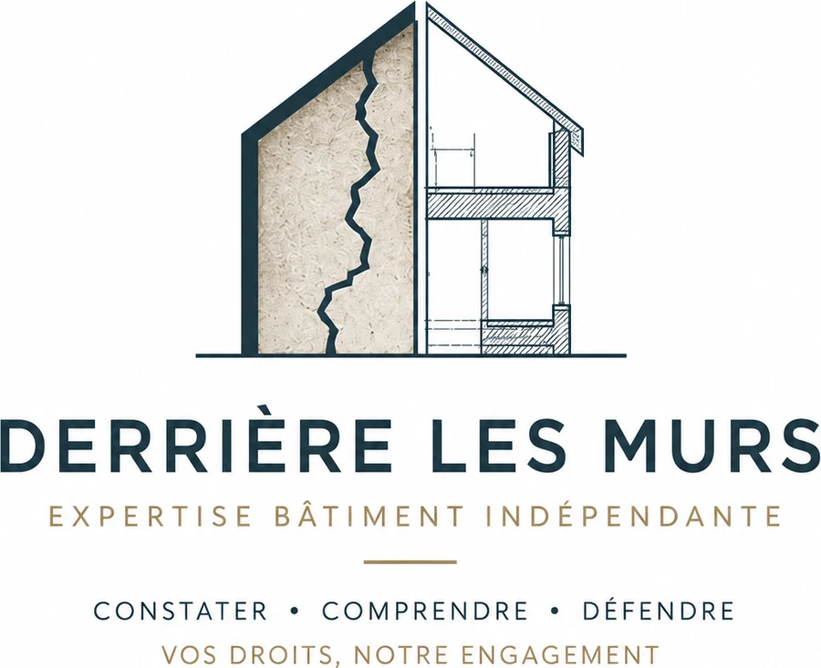 Logo Derrière les Murs — expertise bâtiment indépendante. Constater, comprendre, défendre : vos droits, notre engagement